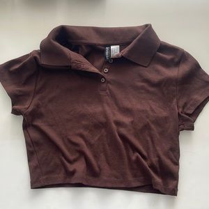Collared cropped H&M top!